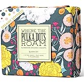 Where The Polka Dots Roam WTPDR Dark Floral Sheets Twin Size, Super Soft Wrinkle Resistant Bedding Set for Boho Room Décor, Premium Floral Printed Full Bed Sheets for Girls, Teens and Master Bedrooms