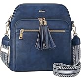 HILAEX Women's Leather Crossbody Bags Anti Theft Purses RFID Blocking Handbags Trendy Travel Adjustable Strap Tassel