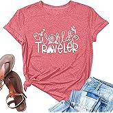 Magical Castle Shirts Women Magic Kingdom T Shirt Castle Flower Graphic Short Sleeve Tops Holiday Tee