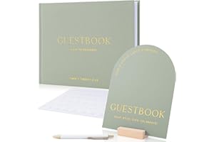 ZICOTO Beautiful Wedding Guest Book Set With Personalized 2025 Year for Your Wedding Reception – Elegant Polaroid Photo Guestbook w Linen Cover, Sign, Luxury Pen & Adhesive Photo Corners to Capture Memories