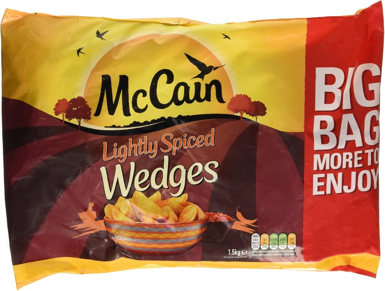 Mccain lightly Spiced wedges 1.5kg (5010228078991)