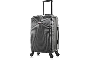 DUKAP INCEPTION Luggage with Spinner Wheels | Durable Lightweight Hardshell Suitcase, Travel Bag with Handle and Trolley, 20-Inch Carry On Small Luggage | Black