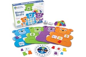 Learning Resources Bingo Bears - Custom Bingo Game for Kids, Matching Games for Toddlers 3-5, Toddler Board Games, Practice Counting and Color Recognition, Preschool and Kindergarten Classroom Toys