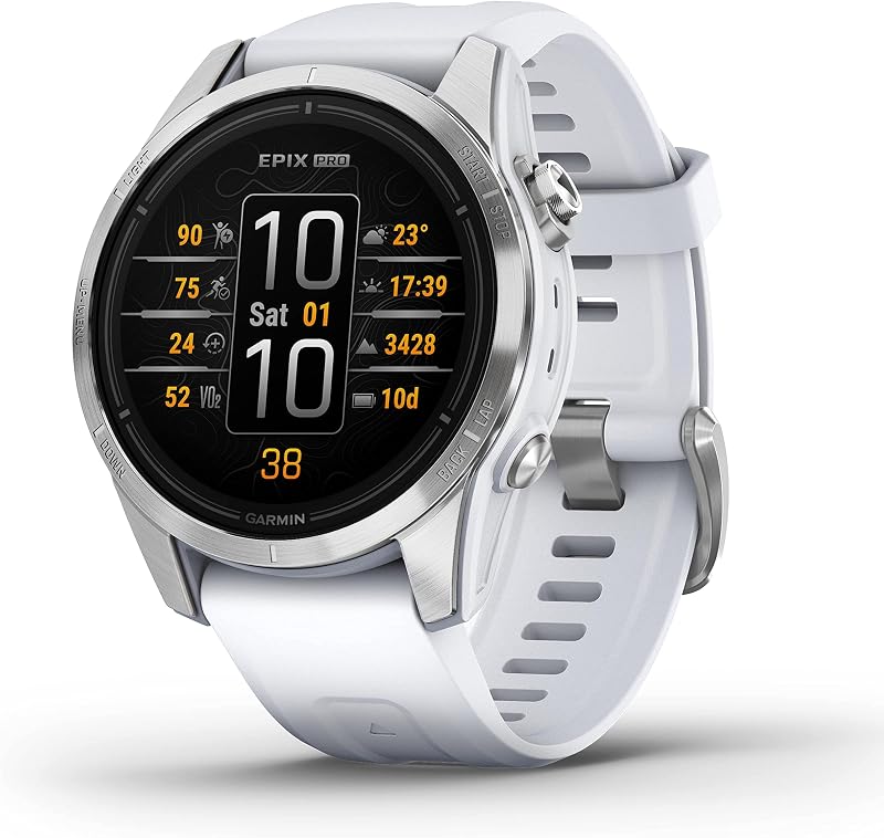 EPIX PRO 42mm – GPS-Multisport-Smartwatch mit brillantem 1,2“ AMOLED-Display und Touch-/Tastenbedienung. TOPO-Karten, 60 Sport-Apps, Music, Pay, bis zu 10 Tage Akkulaufzeit