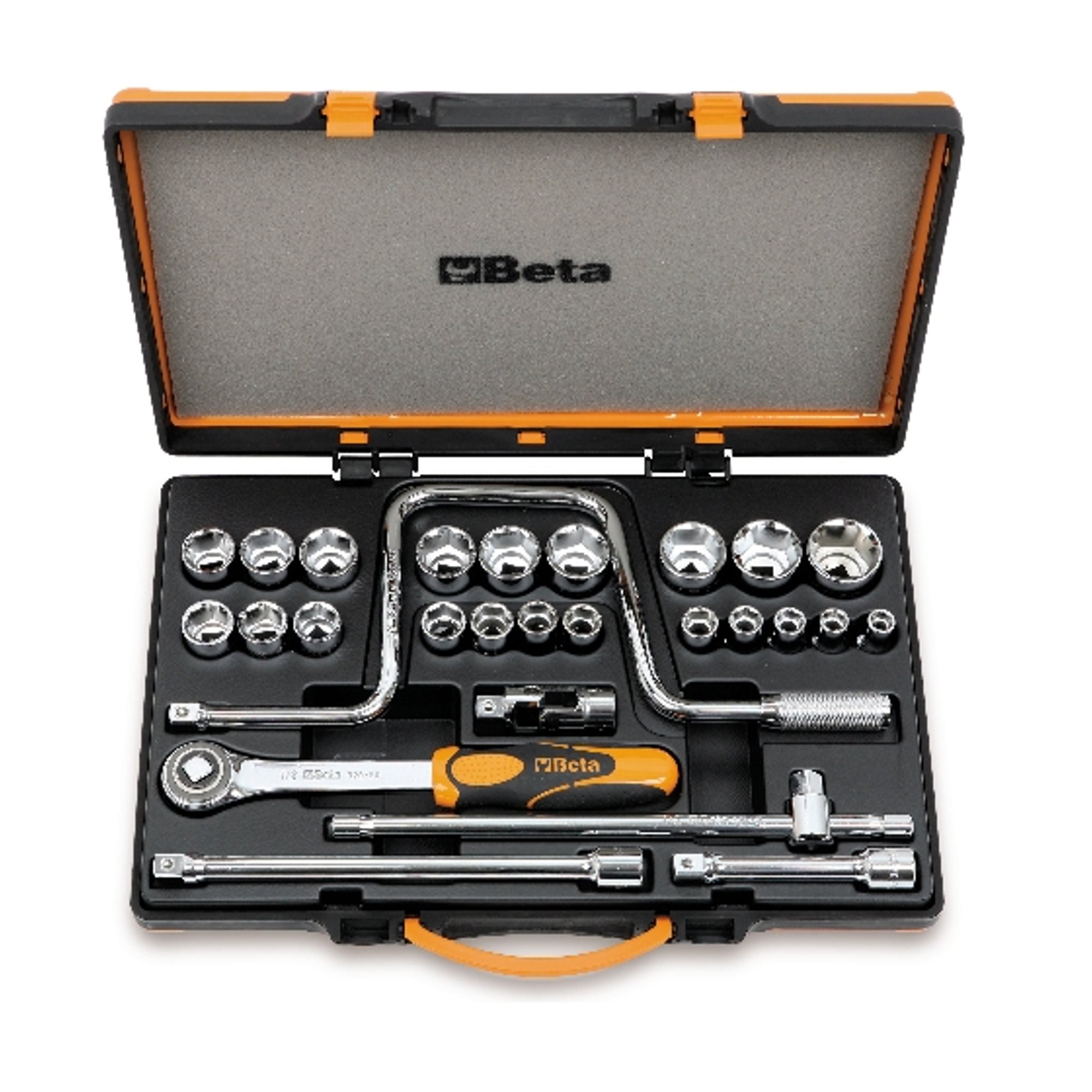 Beta 9200952 Model 920 A/C21 Hexagon Sockets and 6 Accessories, 10-32mm, 1/2 Drive, 21 Pieces