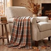 Horaldaily Rust Plaid Fall Decorative Throw Blanket 50x60 | Rustic Farmhouse Soft Lightweight Non-shedding Plaid Throw Blanket for Couch Sofa Bed Decoration, Ideal Gift for Kids Adults