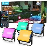 Govee Outdoor Flood Lights 2, RGBIC Warm Cold White LED Lights for Outdoor Decorations, 50 Scene Modes, Landscape Lighting, Upgrated IP66 with App Control, Wired 4 Pack