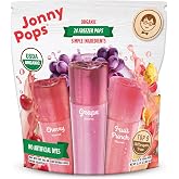 JonnyPops Organic Freezer Pops Variety Pack - Vegan &amp; Gluten Free (24 ct) | Grape, Cherry, &amp; Fruit Punch Flavors - Top 9 Allergen Free - Kosher - GMO Free