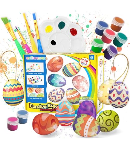 Kit De 5 Casitas De Madera De Pascua Para Pintar Y Montar | Manualidades DIY Con Pigmentos Y Pegatinas | Regalo Creativo Para Niños Y Niñas