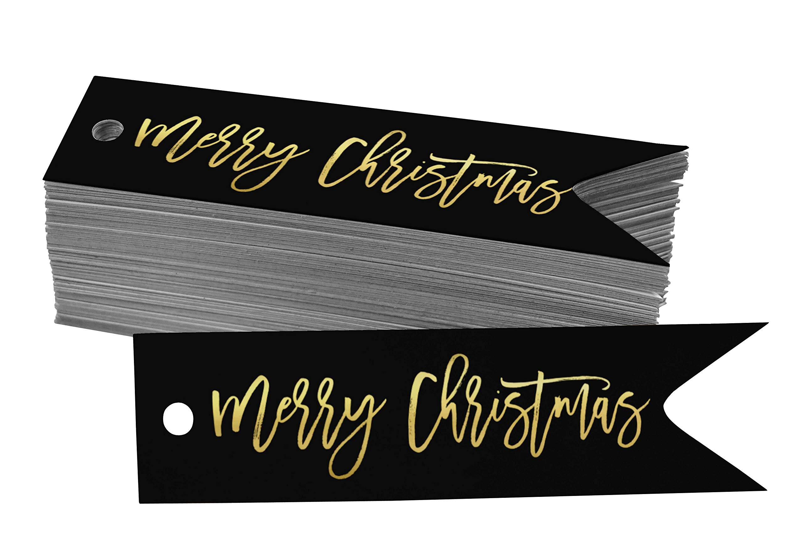 Inkdotpot Pack Of 50 Merry Christmas Favor Paper Tags Craft Real Gold Foil Hang Tags