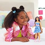 Barbie Fashionistas Doll 231 Purple Hair Strapless Denim Butterfly Dress view 2