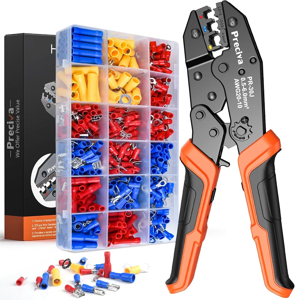 Preciva Insulated Crimping Tool 0.5-1.5/1.5-2.5/4-6mm² 370pcs Terminals