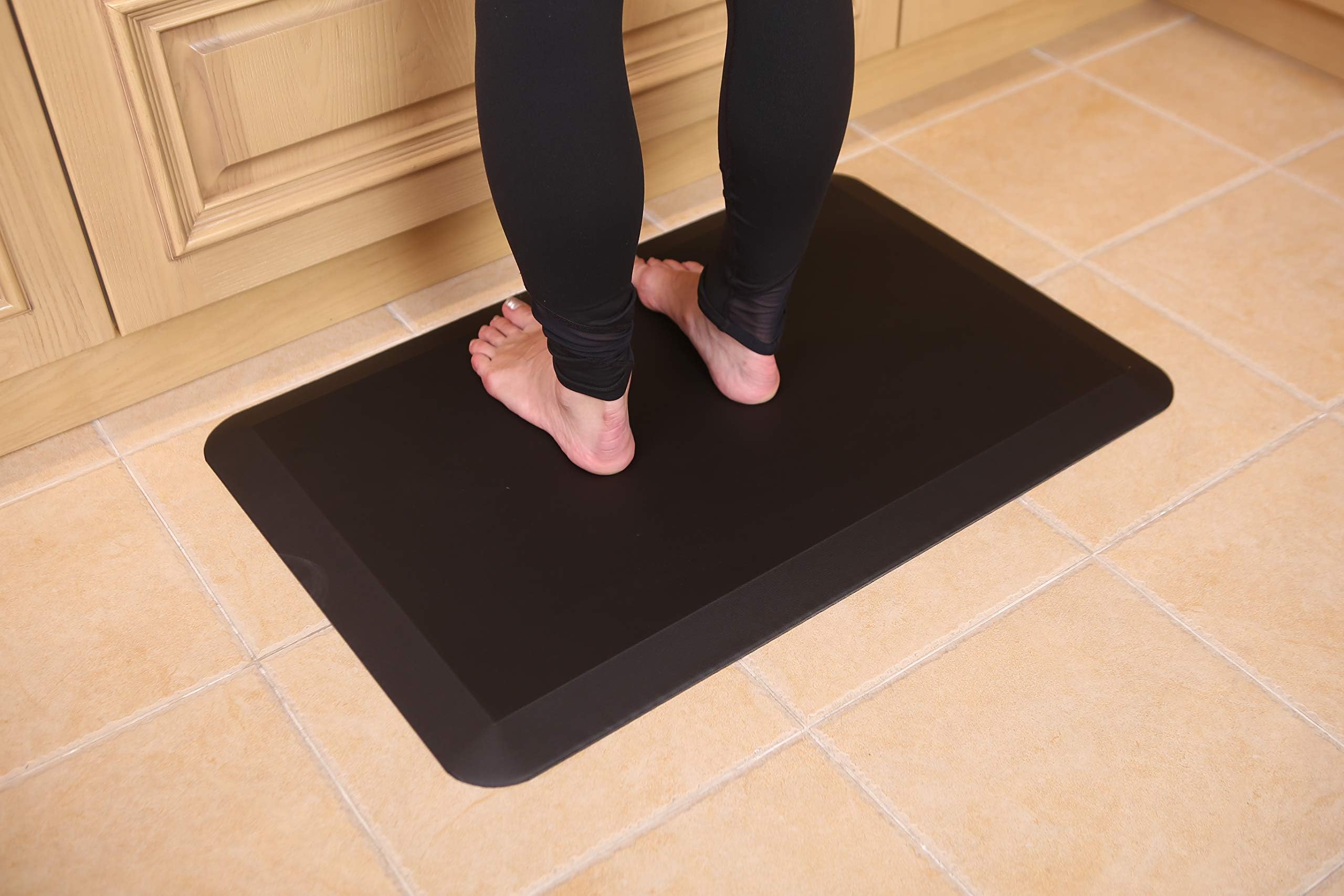 Peacock Jewels Comfort Anti Fatigue Mat, Perfect Comfort for Kitchens Rugs and Office Standing Desks, (32"x20"x3/4") Black