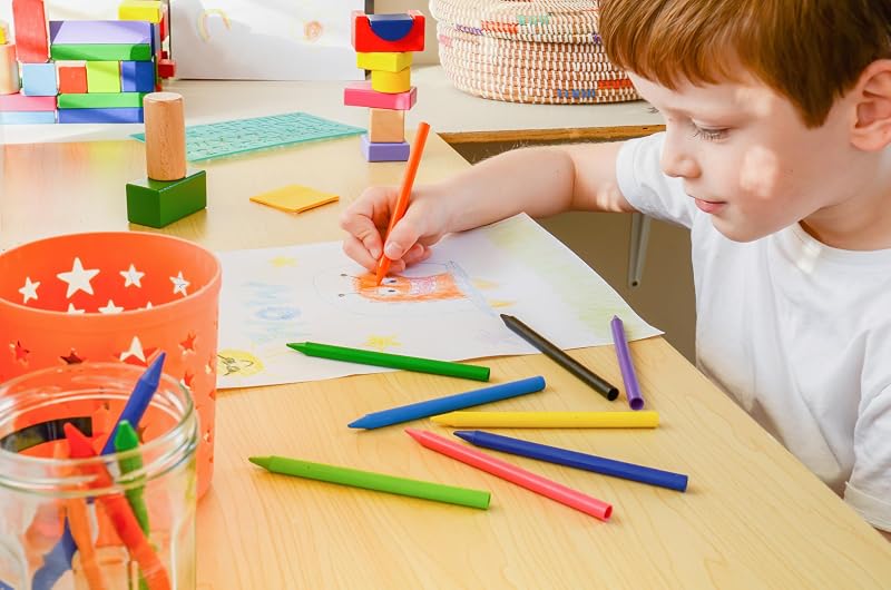 Kids Plastidecor Craies de Coloriage - Couleurs Assorties, Etui Carton de 24