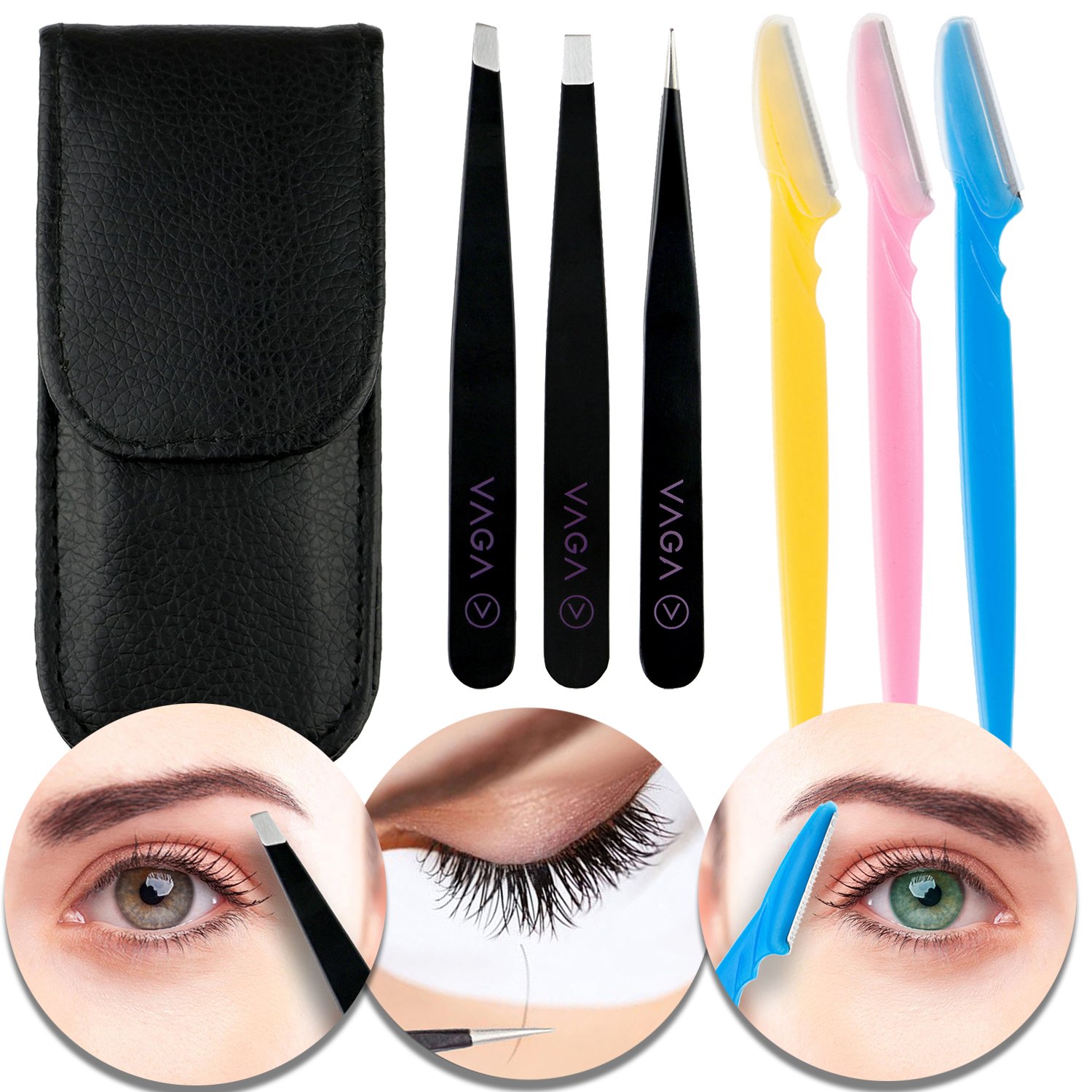 Amazon Com Vaga Set Of 3pcs Precise Tweezers Stainelss Steel