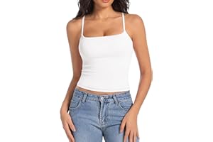 Abonlen Camisole Tops for Women Sleeveless Adjustable Spaghetti Strap Tank Tops Y2K Basic Shirts