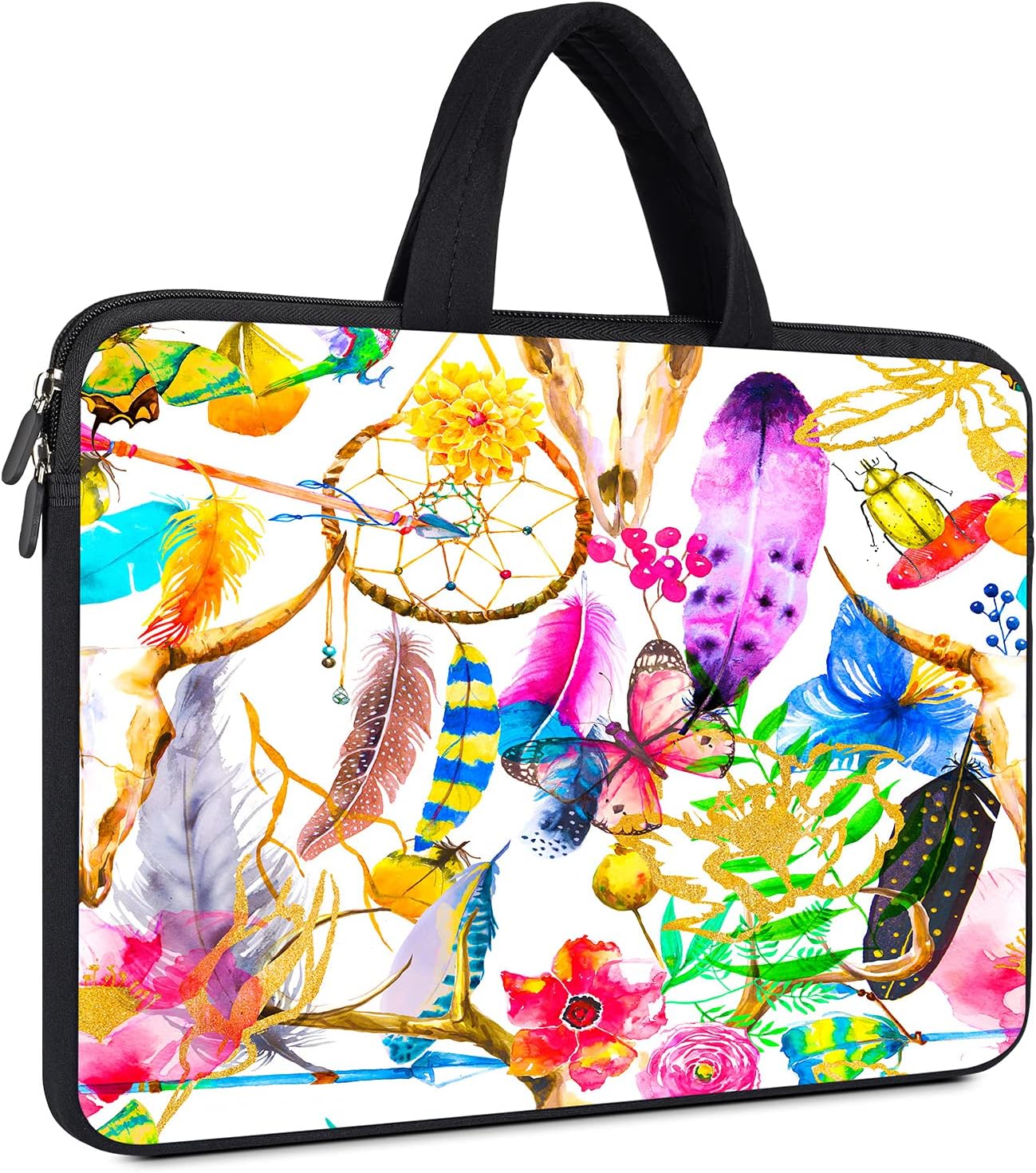 11.6-12.5 Inch Laptop Bag Sleeve Case for 2021 Lenovo Chromebook Flex 3 2-in-1,Samsung Chromebook 4/3, Acer Chromebook Spin 311, MacBook Air 11 12/Surface Pro X 7 6,Dell XPS 13-Colorful Butterfly