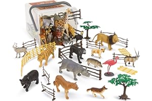 Terra by Battat – 60 Pcs Jungle World Animal Playset - Educational Toys for 3+ Year Old Kids - Realistic Plastic Animal Figurines and Accessories - Giraff, Lion, Tiger, Zebra, Gorilla & More
