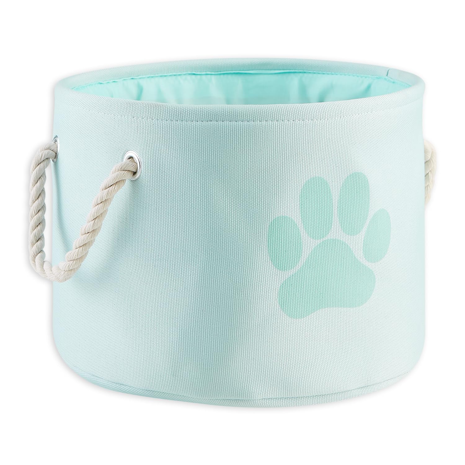 Bone Dry Pet Storage Collection Collapsible Bin, Small Round, Aqua