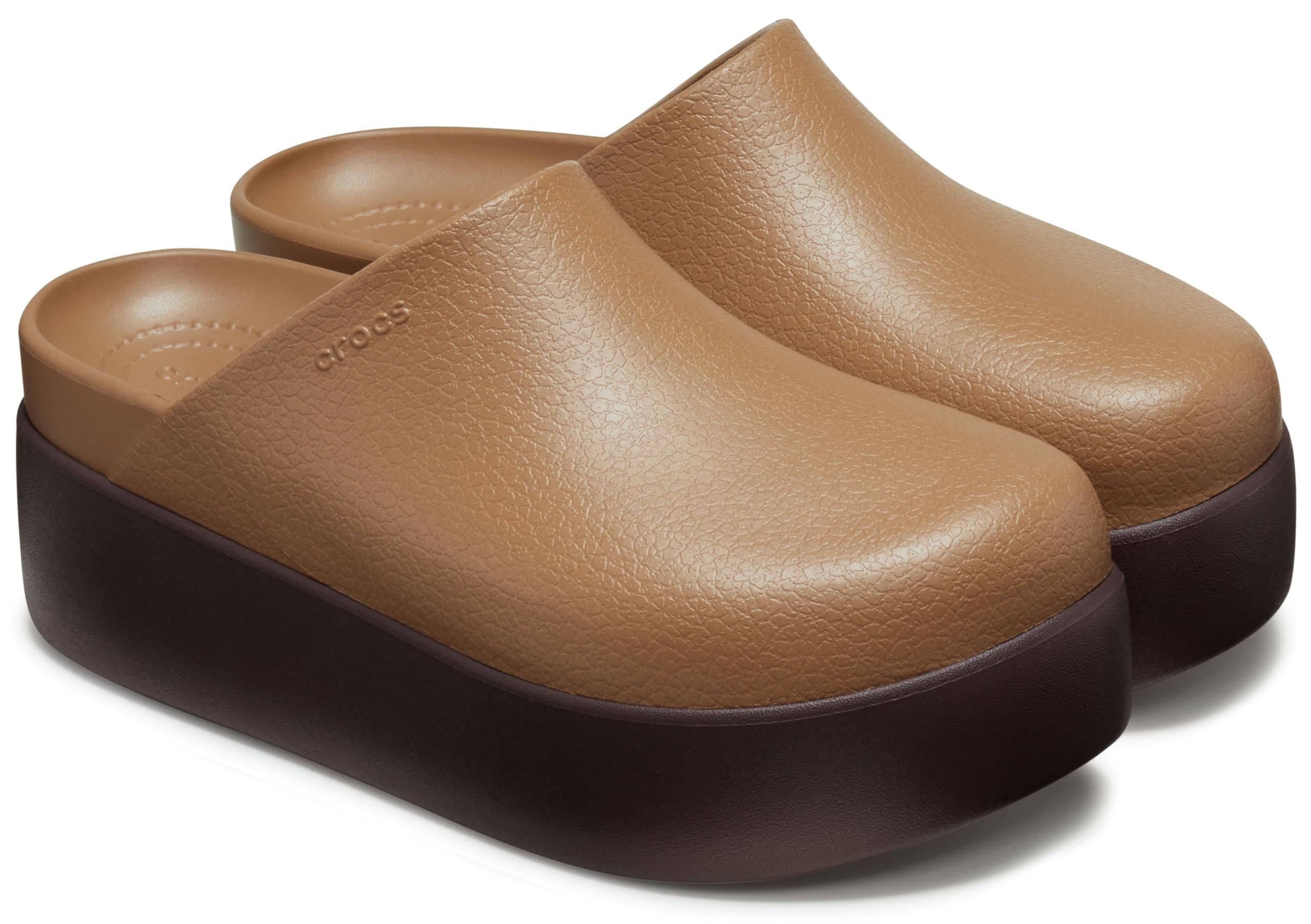 Crocs, Womens, Dylan Platform Clog, Mule Platform Shoes, Sepia, 8, M