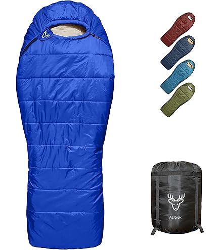 Amazon.com : Azitrek 0 Degree Mummy Sleeping Bags for Adults