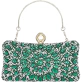 MAIRLOM Rhinestone Clutch Purses for Women Evening Wedding Formal - Pearl Clasp Handbag Crystal Gemstone Bag for Party Prom