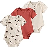 Ruliby Baby Bodysuit Boy Girl Clothes Soft Newborn Infant Outfit Short Sleeve Romper