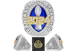 LANGE HOME 2025 Fantasy Football Ring 2024,Fantasy Football Championship Ring with High-Grade Gift Box,League Champion Trophy Rings Premium Award for Winner