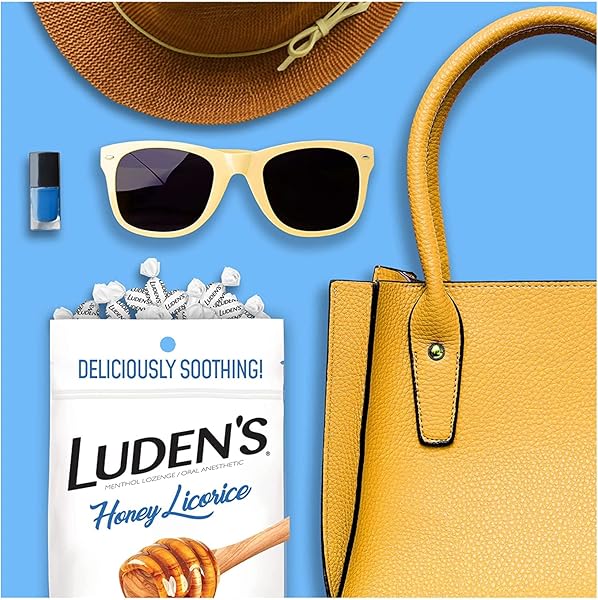 LUDEN’S SORE THROAT RELIEF LOZENGES FOR MINOR EVERYDAY IRRITATION & DRY MOUTH, HONEY LICORICE FLAVORED DROPS, 30 COUNT