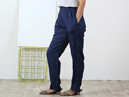 denim look linen trousers