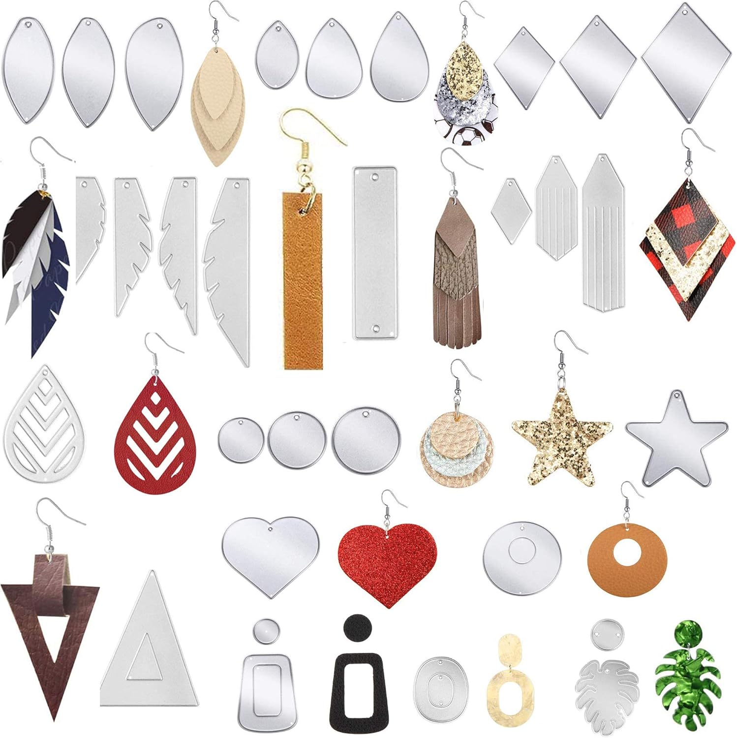 30 Pcs Carbon Steel Earring Cutting Dies Earring Die Cuts