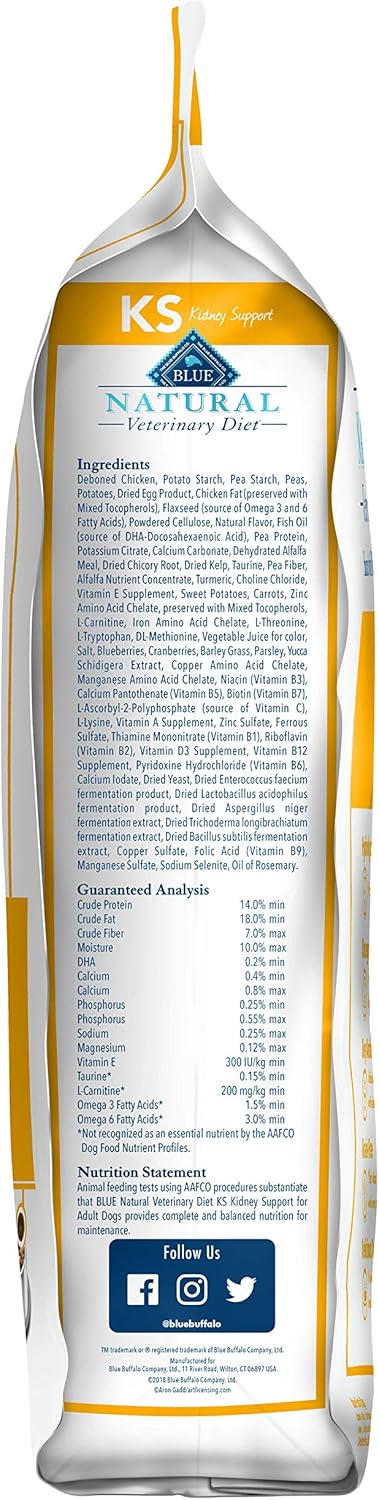 blue natural veterinary diet ks kidney support