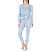 Tommy Hilfiger womens Waffle-knit Long Sleeve Jogger Pajama Set
