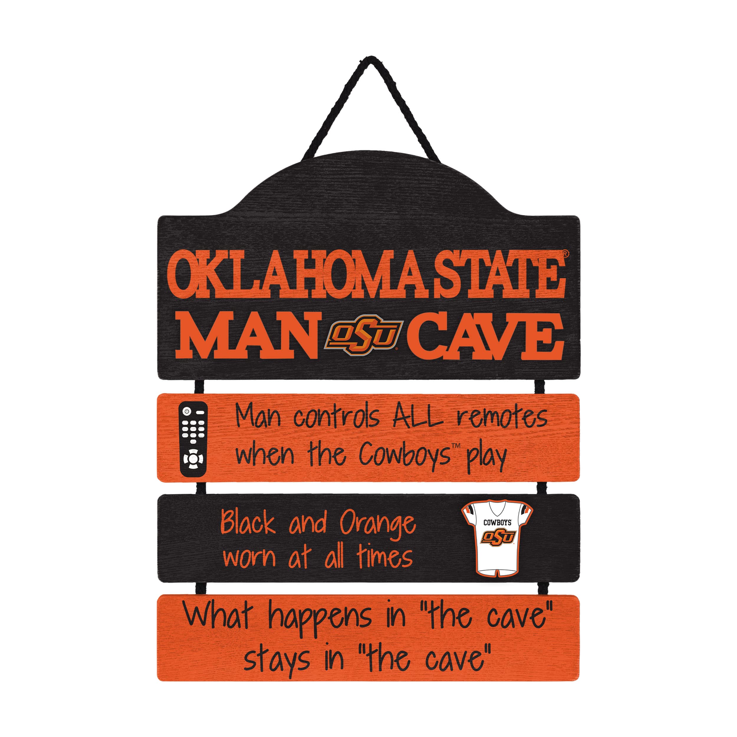 FOCO Oklahoma State Cowboys NCAA Mancave Team Logo Man Cave Hanging Wall Sign Image
