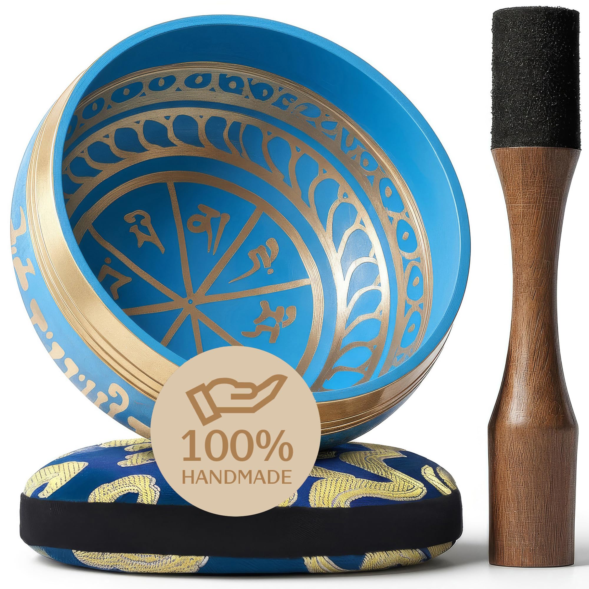 Tibetan Singing Bowl Set – Authentic Hand-Tuned Sound Bowl for Meditation – Complete Meditation Bowl Kit with Cushion, Mallet, and Guide – Perfect Singing Bowl for Yoga, Relaxation, and Sound Healing