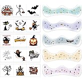 20 Pcs Halloween Makeup Decorations,DIY Halloween Glitter Freckles Face Tattoos Stickers,Sparkle and Waterproof halloween Rave Accessories Face Paint Makeup Kit for Women, Kids, Party Supplies