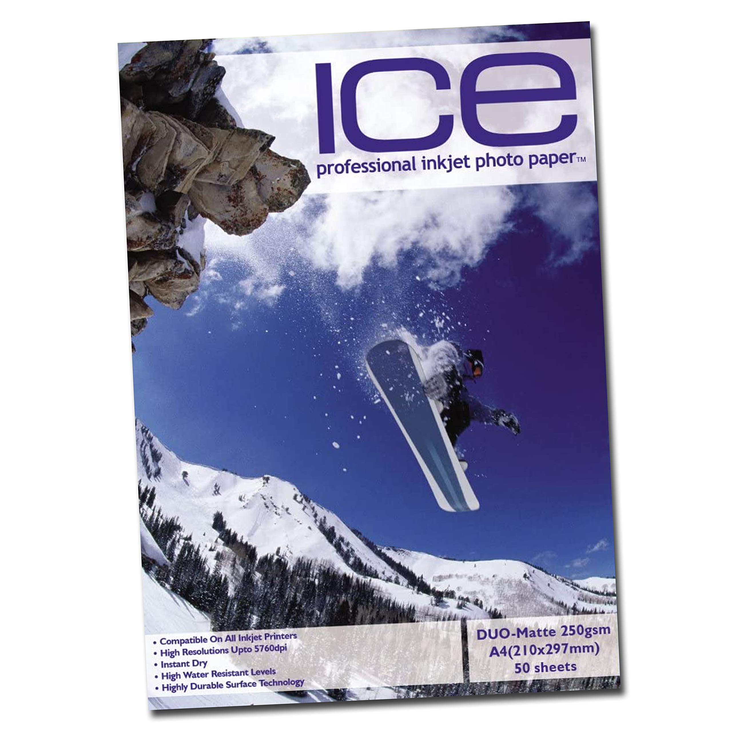 100 Sheets ICE A4 250gsm Double Sided Matt/Matte Photo Paper