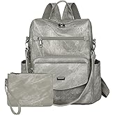 GAEKEAO Backpack Purse for Women Leather Fashion Designer Ladies Shoulder Bags Travel Backpack Convertible Satchel Bag With Wristlet