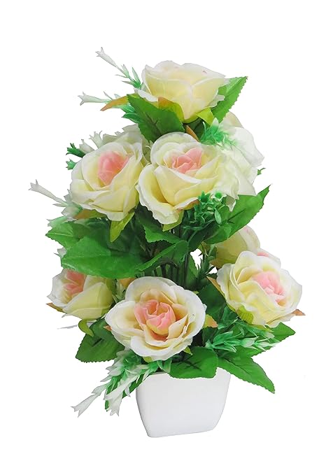 Buy Emani Corp Artificial Flower Pot With Multicolor Rose Flower