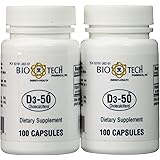 Bio-Tech - D3-50 50,000 IU, 100 Capsules (Pack of 2)