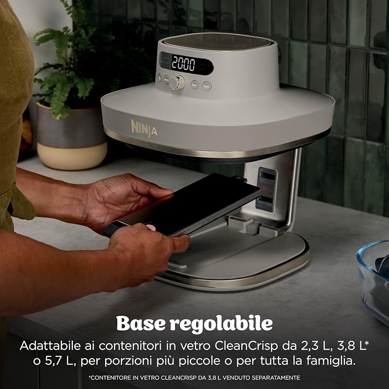 CRISPi PRO, Friggitrice ad Aria in Vetro XL, 5 Funzioni, Beige/Oro