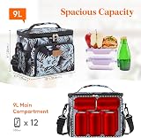 Lifewit Insulated Lunch Bag 9L Leakproof With Adjustable Strap Flower Design view 3