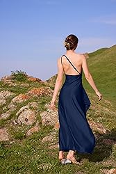 Memoriesea Women's Sexy One Shoulder Satin High