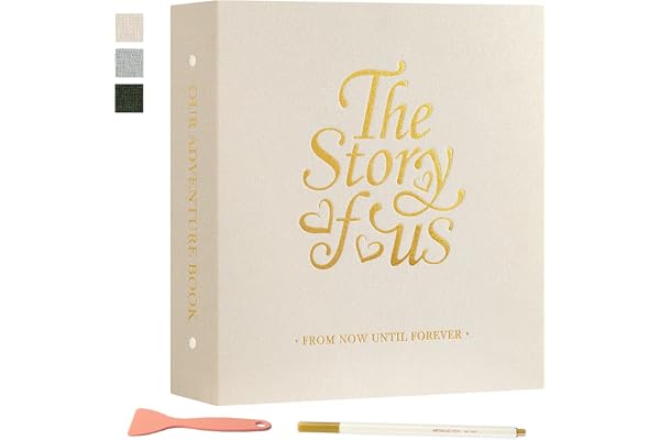 Lanpn Couples Self Adhesive Photo Album, Small Size Linen Photos Books DIY Stick Sticky Magnetic Pages holds 4x6 5x7 A5 Pictu