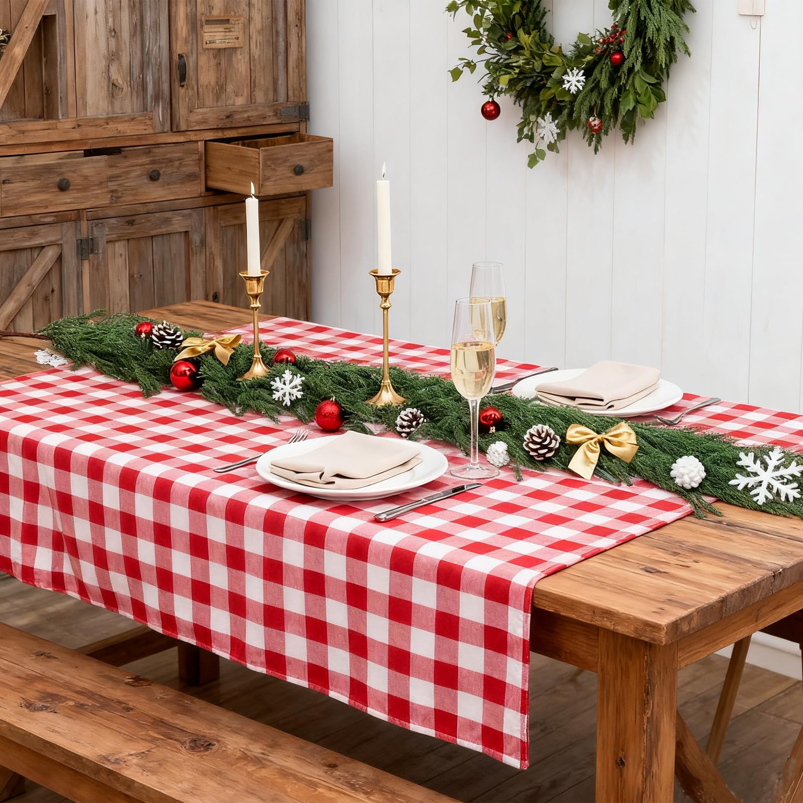 2 Pcs 6FT Artificial Norfolk Pine Garland - Faux Greenery Cedar Garlands with Soft Thickness for Mantle, Staircase, Table, Indoor Outdoor Christmas Home Decorations