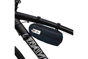 OSO SUPPLY CO Bike Frame Bag – Waterproof Zippers and Water-Resistant Fabric, Dual Storage Compartments, Adjustable Straps – Fits All Frame Sizes, Perfect for Cycling, Commuting, and Adventure Rides (Navy Blue)