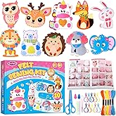 Sewing Kit for Kids, Funtopia 10 Easy DIY Projects of Stuffed Animal with Guiding Book, Beginners Sewing Toys and Birthday Gi