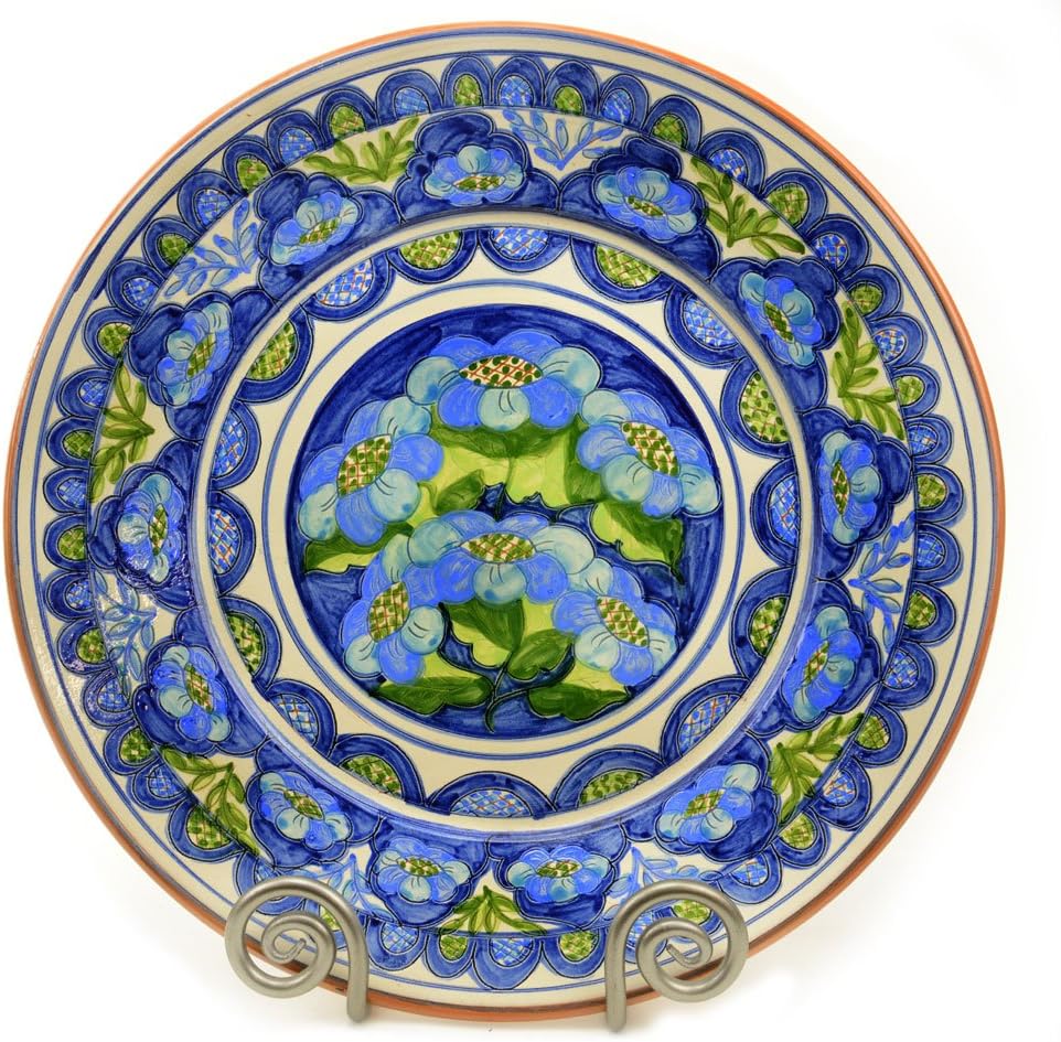 Hand-Painted Serving Platter, Mediterranean Blue and Green, Extra-Large