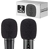 Geekria for Creators Foam Windscreen Compatible with Shure SM57-LCE, PGA81-LC Microphone Antipop Windshield, Mic Wind Cover, Sponge Foam Filter (Black / 2 Pack)