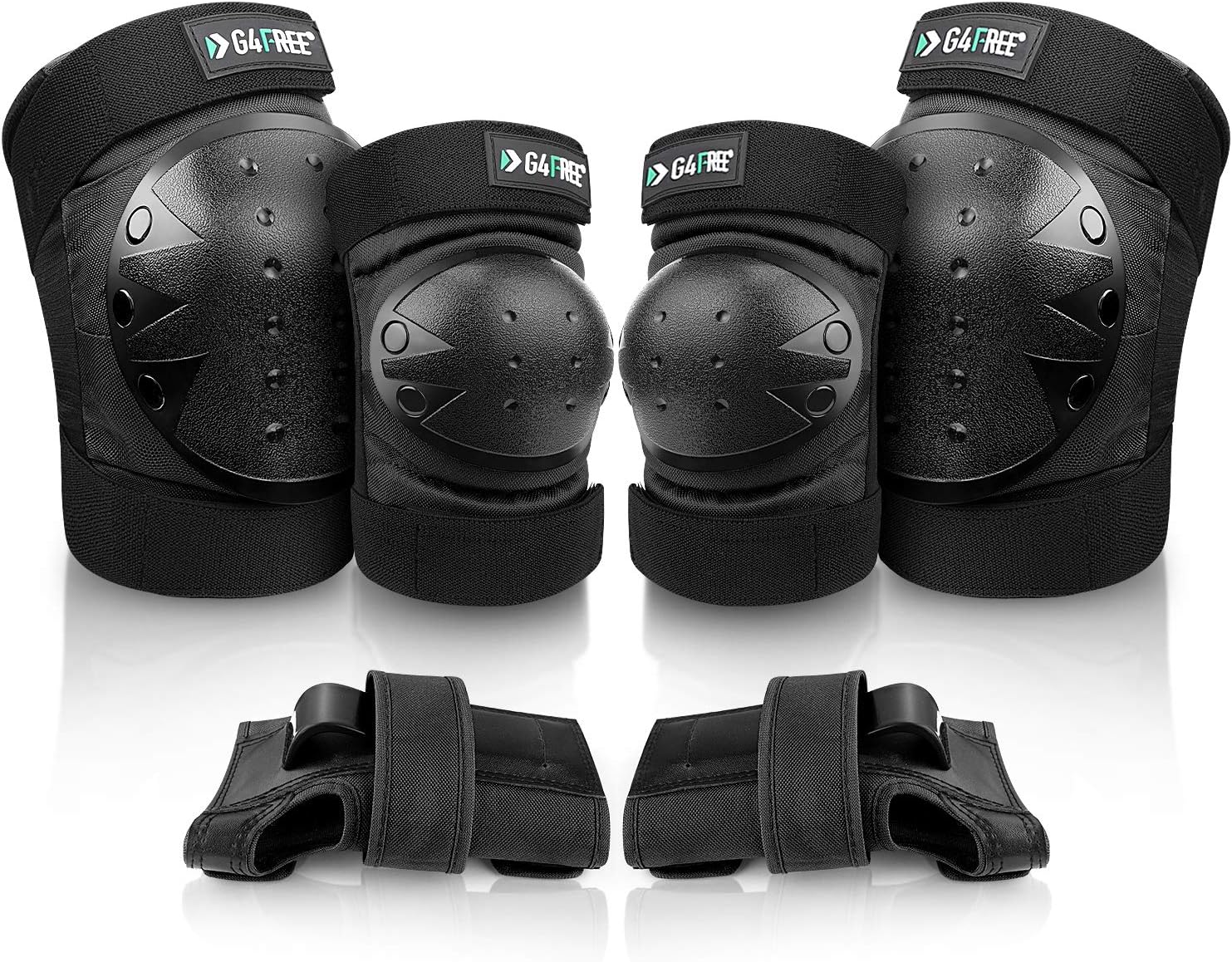G4Free Adults Kids Bike Knee Pads Elbow Pads Wrist Guards 3 in 1 Protective Gear Sets for Skateboarding, Roller Skating Cycling Scooter : Sports & Outdoors